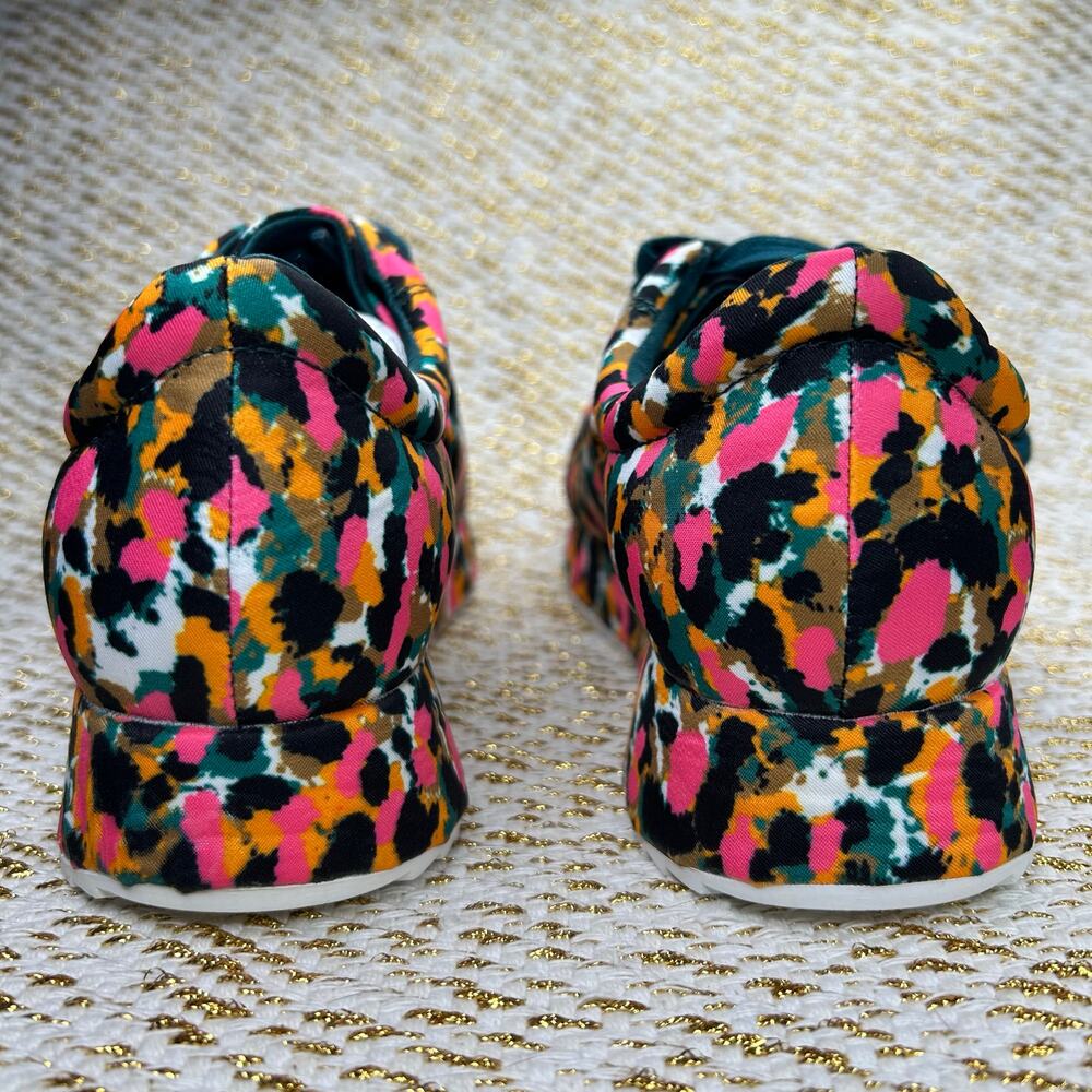 Zara Leopard 35 Multicolor Satin Sneakers- size US6 NWT and in Bag - Picture 4 of 9